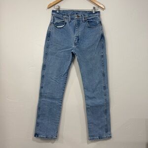Wrangler Vintage Womens Light Blue Straight Denim Jeans High Rise Casual Western
